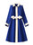 Royal Blue and White Belted Wool-Blend Coat
