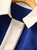 Royal Blue and White Belted Wool-Blend Coat
