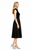 Black Sleeveless Velvet Lace-Insert Top & Pleated Skirt Set