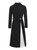 Black Mock Two-Piece Contrast-Pleat Coat Dress