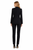 Black Satin-Lapel Double-Breasted Tuxedo Blazer