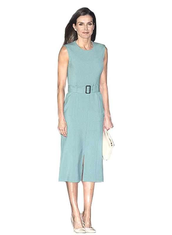 Mint Green Sleeveless Belted Sheath Dress