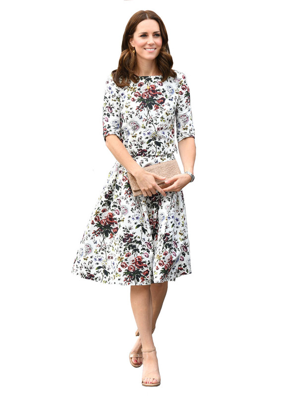 Floral Print Boxy Top Mock Two-piece Flared Dress