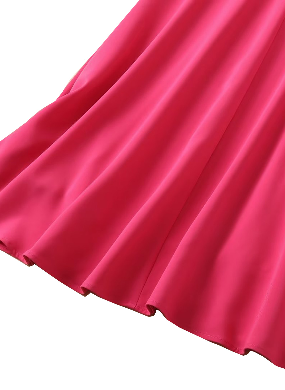 4510445 Fuschia Three-Quarter Sleeve Dress