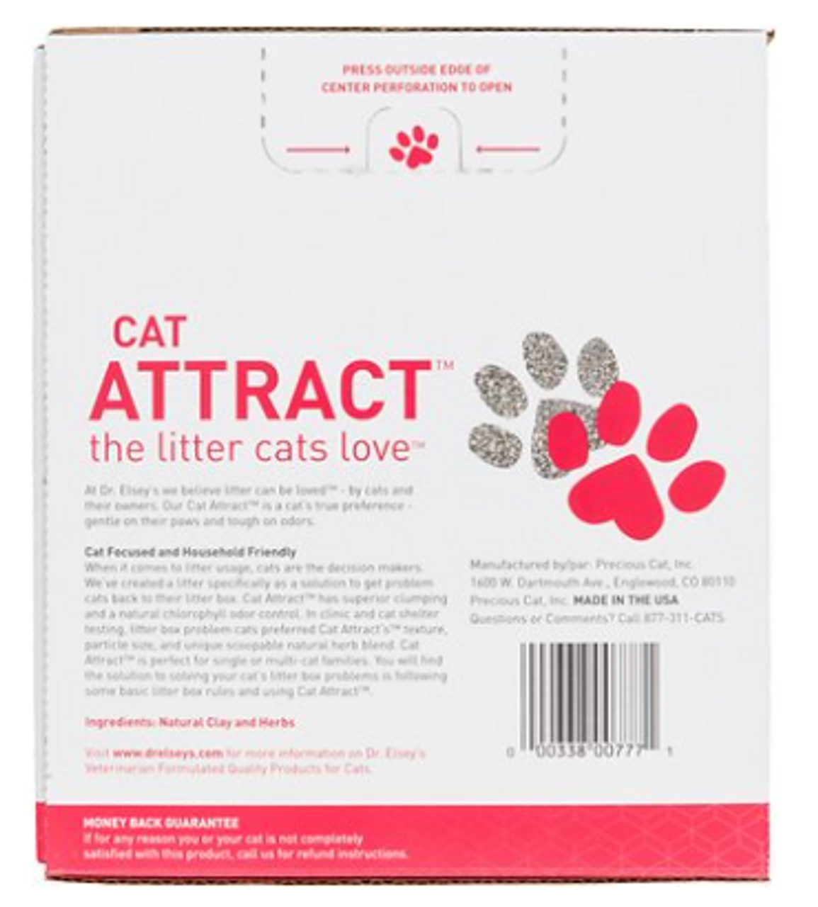 Dr Elsey's Precious Cat Attract Unscented Clumping Clay Cat Litter
