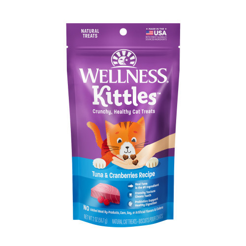 Wellness Kittles Grain-Free Tuna Cranberries Recipe Crunchy Cat Treats  oz
