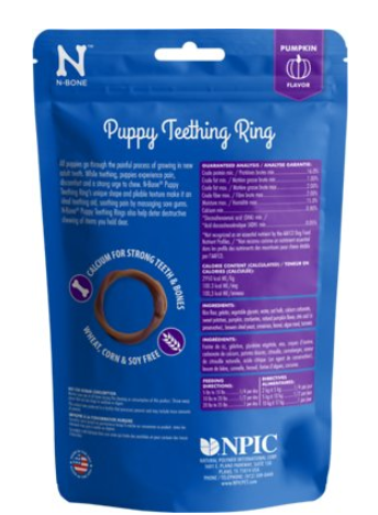 Nbone Pumpkin Flavor Puppy Teething Rings 6 pk Chow Hound Pet Supplies
