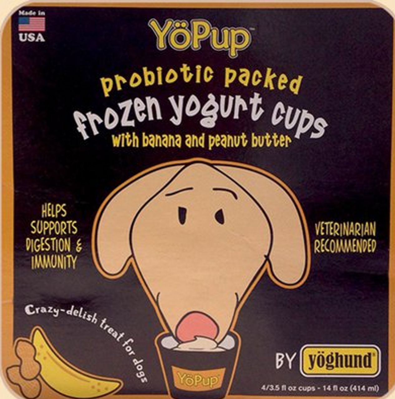 Yoghund Yopup Probiotic Banana & Peanut Butter Frozen Yogurt Dog Treat 4 - Chow Hound Pet Supplies