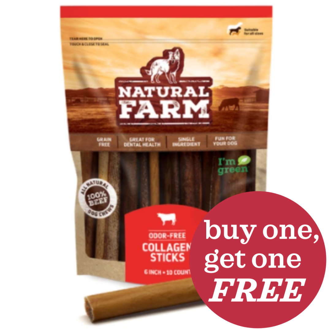 Natural Farm 6 in Collagen Sticks for Dogs 5 pk - Chow Hound Pet Supplies