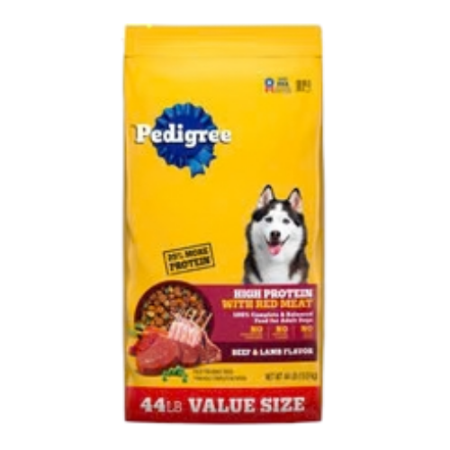 Pedigree High Protein Beef & Lamb Flavor Adult Dry Dog Food 44 lb - Chow  Hound Pet Supplies