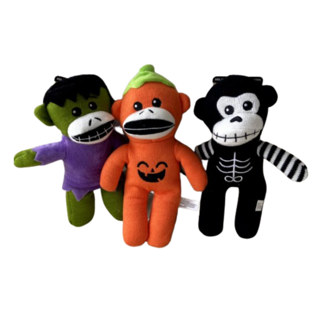 christmas sock monkey dog toy