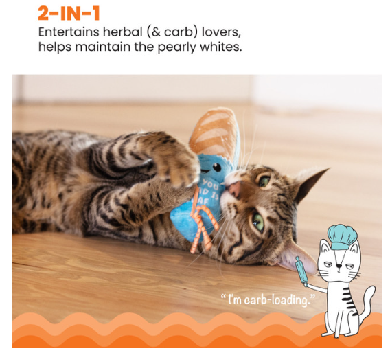 Catstages Loaf Kicker Catnip & Dental Cat Toy Chow Hound Pet Supplies