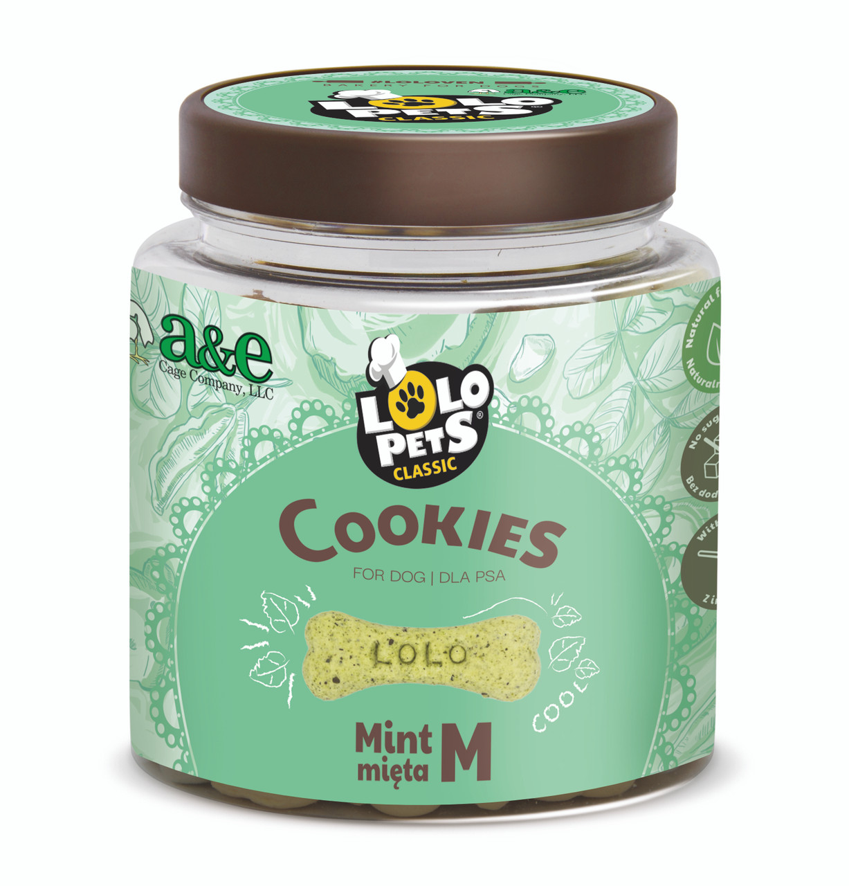 A&E Lolo Pets Classic Medium Bone Shaped Mint Flavored Dog Biscuit