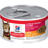 Hill's Science Diet Adult 1-6 Light Liver & Chicken Entree Canned Cat Food
