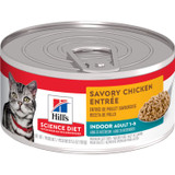 Hill's Science Diet Adult 1-6 Indoor Formula Savor Chicken Entree Canned Cat Food