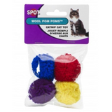 Spot Ethical Pet Wool Pom Poms Catnip Cat Toys 4 pk