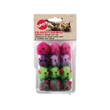 Spot Ethical Pet Rainbow Plush Rattling Mice Catnip Toys 12 pk