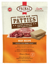 Primal Raw Frozen Patties Beef Formula Dog Food 6 lb