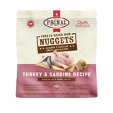 Primal Turkey & Sardine Formula Nuggets Grain-Free Freeze-Dried Dog Food 14 oz