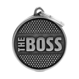 Myfamily Large Round Bronx "The Boss" Personalized Dog ID Tag 