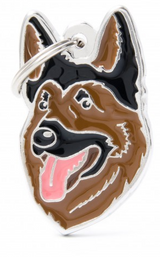 Myfamily Enamel German Shepherd Personalized Dog ID Tag 