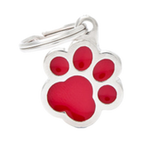 Myfamily Enamel Red Paw Personalized Dog ID Tag 