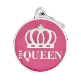 Myfamily Enamel "The Queen" Round Personalized Dog ID Tag 