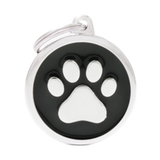 Myfamily Big Circle Black Paw Personalized Dog ID Tag 