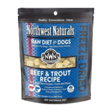 Northwest Naturals Freeze-Dried Beef & Trout Recipe Raw Diet for Dogs 12 oz