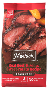 Merrick Grain-Free Adult Real Bison, Beef, & Sweet Potato Recipe Dry Dog 22 lb