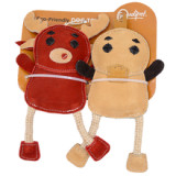 Incredipet Leather & Rope Moose & Duck Dog Toys 2 pk
