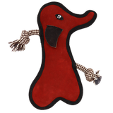 Incredipet Leather & Rope Red Elephant Dog Toy 
