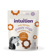 Intuition Puppy Rings, Rawhide-Free, Long-Lasting Peanut Flavor Dog Chew Treats 6 ct