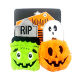 Petrageous Halloween Frankenstein & Pumpkin Plush Dog Toys 2 pk