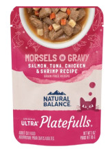 Natural Balance Platefulls Indoor Formula Salmon, Tuna, Chicken & Shrimp in Gravy Grain-Free Wet Cat Food Pouch
