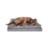 Furhaven Deluxe Mattress Pet Bed with Minky Faux Fur and Suede Pillow Top 27 x 36 in