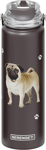 E & S Imports Serengeti Pug Stainless Steel Water Bottle 24 oz