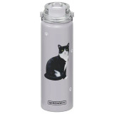 E & S Imports Serengeti Black & White Cat Stainless Steel Water Bottle 24 oz