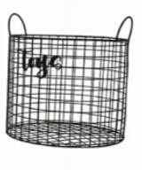 Crystal Art Gallery Metal "Toys" Storage Basket Bin 12 x12 x10 in