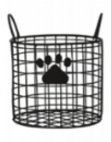 Crystal Art Gallery Metal Pawprint Storage Basket Bin 8 x 8 x7 in