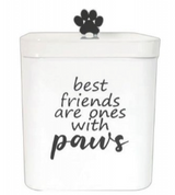 Crystal Art Gallery "Best Friends are the Ones with Paws" Metal Storage Container 6.25 x8.25 x4.25 in