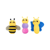 Hugsmart Spring Little Insects Plush Dog Toy Set 5.5 in, 3 pk