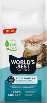 World's Best Poop Fighter Maximum Odor Defense Scented Clumping Natural Cat Litter