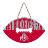 Pets First Ohio State Buckeyes Football Shaped Sign 