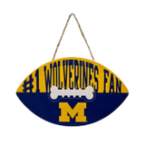 Pets First Michigan Wolverines Football Shaped Sign 