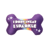 Fuzzyard Pride I Don't Sweat, I Sparkle Bone Plush Dog Toy 
