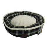 Akc Green Plaid Round Pet Bed 25 in