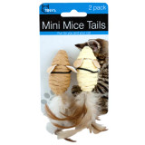Kole Imports Mini Mice Feather Tail Cat Toy 2 pk