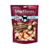 Smartbones Rawhide-Free Chicken/Vegetable With Chicken Wrap Knotted Mini Bones For Dogs 20 ct