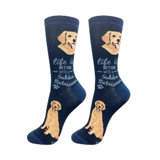 E & S Imports Life is Better With a Golden Retriever Navy Socks 